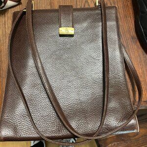 Vintage MARK CROSS Brown Textured Pebble Leather Shoulder Bag